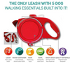 5 in 1 Pop and Pup Multifunction Pet Dog Leash with Builtin Water Bottle Bowl Waste Bag Dispenser for Outdoor Walking Traction Rope Pet Accessories